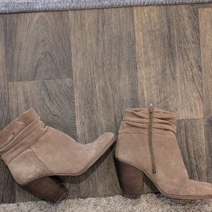 Women's Tan Suede Ankle Boots Size 10